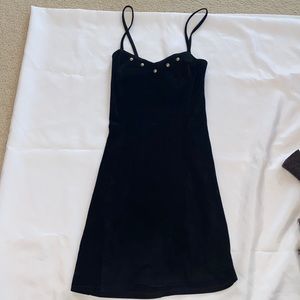 Brazen black suede dress